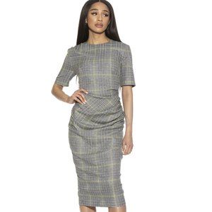 BNWT Alexia Admor Olive Plaid Dress